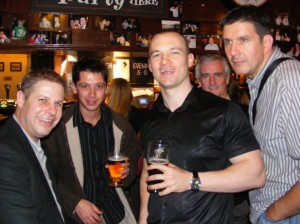 Me enjoying a drink after an IM workshop ( Chris Freville, John R, Dean James )